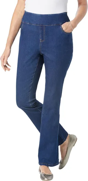 Woman Within Plus Size Flex-Fit Pull-On Bootcut Jean