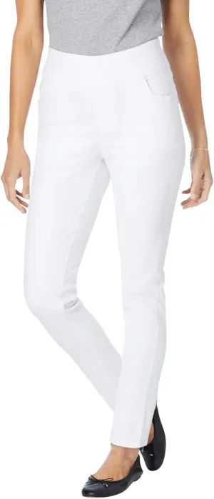 Woman Within Plus Size Flex-Fit Pull-On Slim-Leg Denim Jean