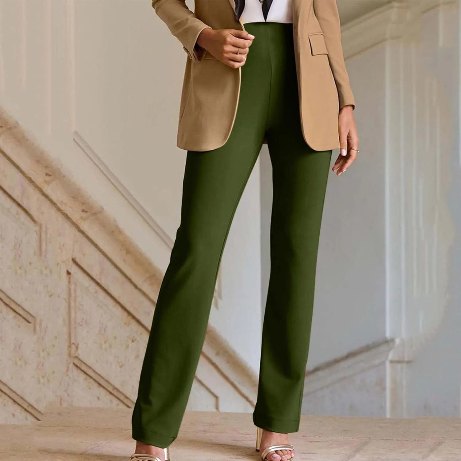 Women Dress Pants Trouser Slack High Waist Stretch Bootcut Pant Tall, Petite, Regular for Work Office Business Casual