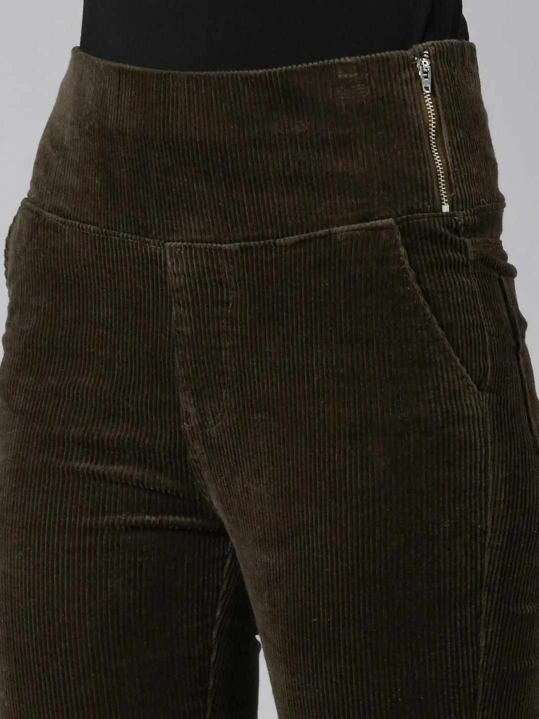 Women Olive Slim Fit Jeggings