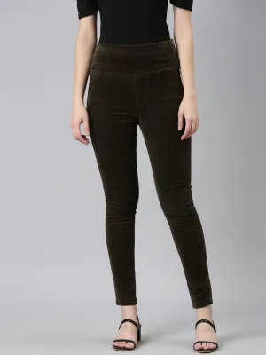 Women Olive Slim Fit Jeggings