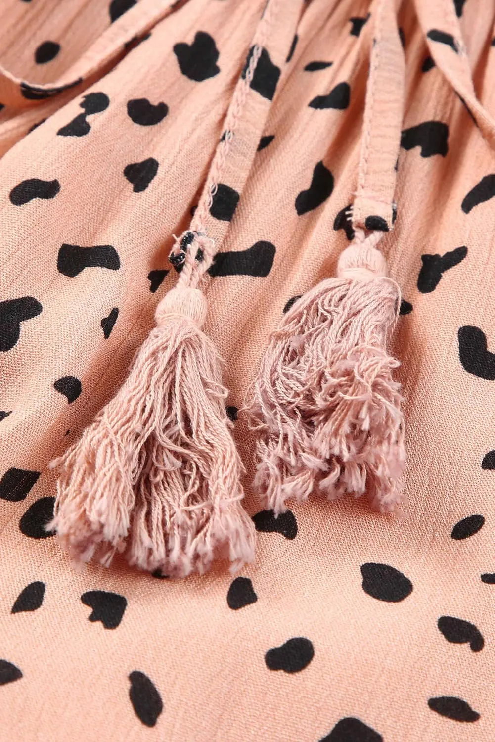 Women's Casual Printed High Waist Ruffle Wide Leg String Jogging Trousers Spring Summer Elastic Jogger Pants with Belt