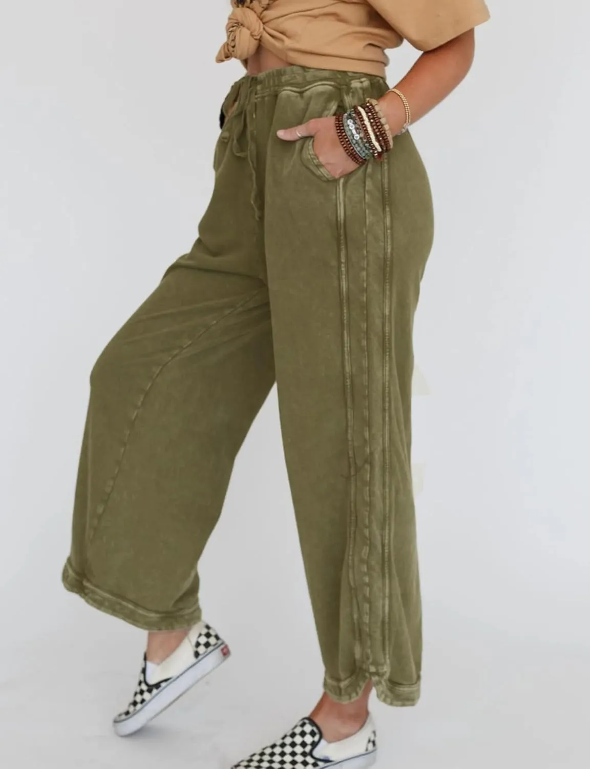 Women's Casual Wide Leg Pants High Waist Drawstring Sweatpants Baggy Athletic Trousers with Pockets