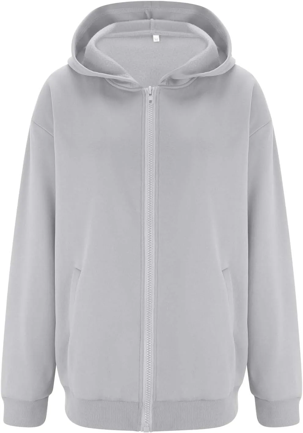 Women's Full Zip Up Sweatshirt Oversized Hooded Jacket Trendy Fleece Lined Hoodies Lightweight Gym Coats with Pockets