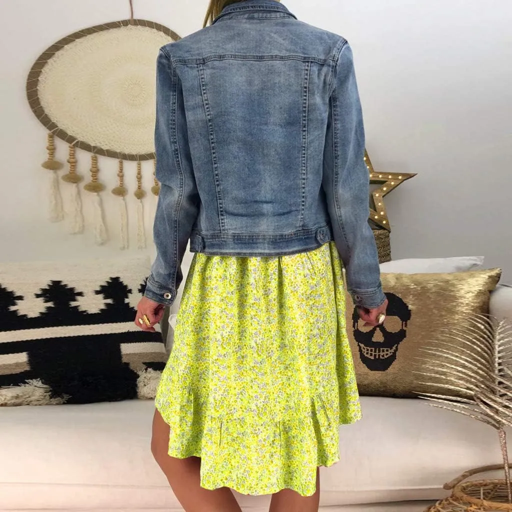Women's Ladies Sexy Loose Print Hlaf Sleeve Ruffles Mini Dress Summer Dress Womens Long Dresses Casual