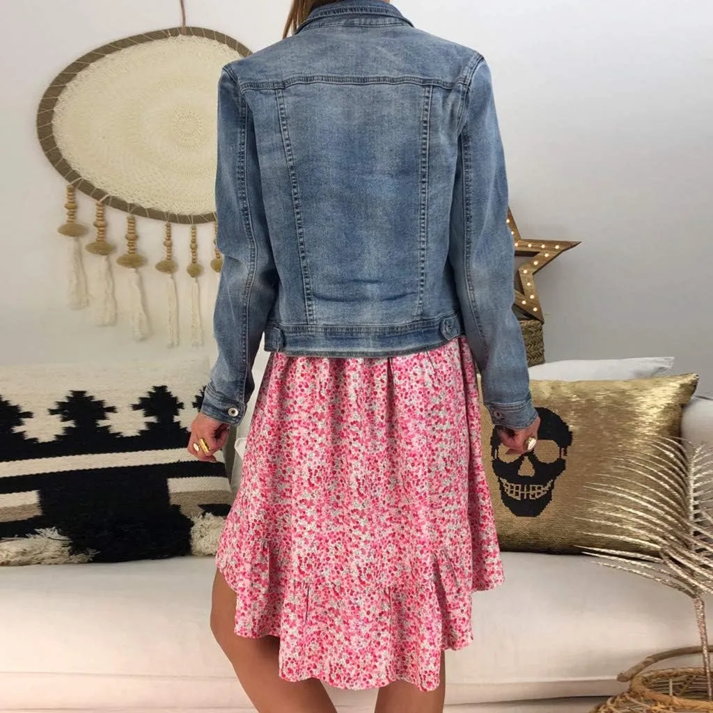 Women's Ladies Sexy Loose Print Hlaf Sleeve Ruffles Mini Dress Summer Dress Womens Long Dresses Casual