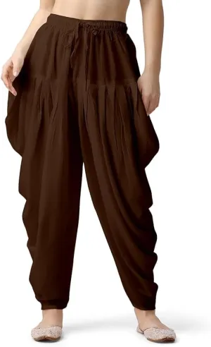 Women's Loose Fit Rayon Dhoti Pant for Women Patiala Slawar Bottom Wear Harem Pants, Waist Free Size (26 Inch to 38 Inch)