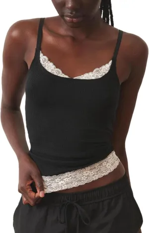 Womens Sexy Lace Trim Camisole Tank Tops Y2k Slim Fit Corset Going Out Street Wear Ruffle Spaghetti Strap Cami Top