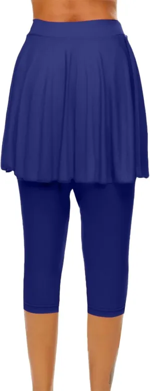 Womens Skirted Leggings 2025 Tummy Control High Waist Tennis Golf Skorts Capris Gym Tennis Yoga Legging with Skirts