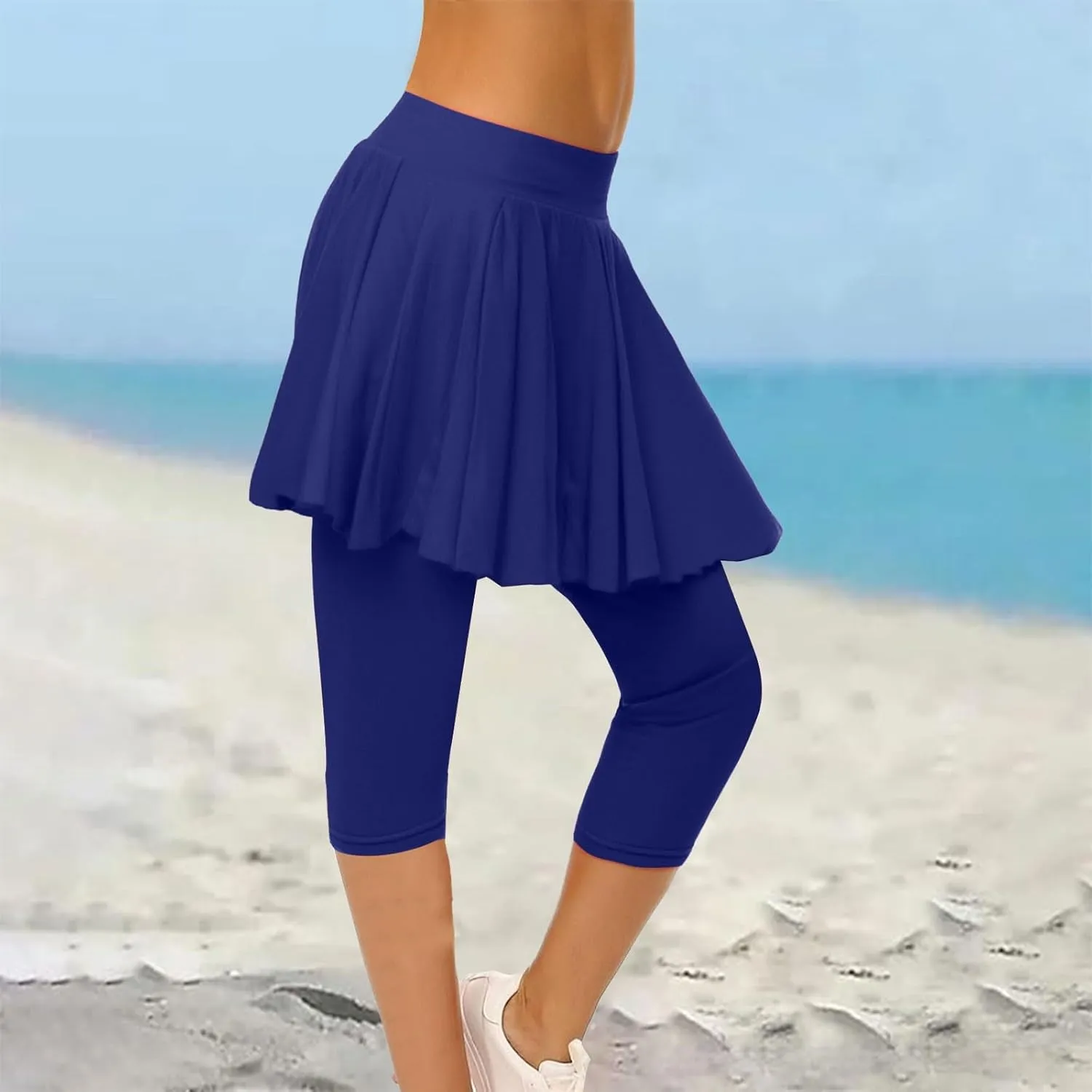 Womens Skirted Leggings 2025 Tummy Control High Waist Tennis Golf Skorts Capris Gym Tennis Yoga Legging with Skirts