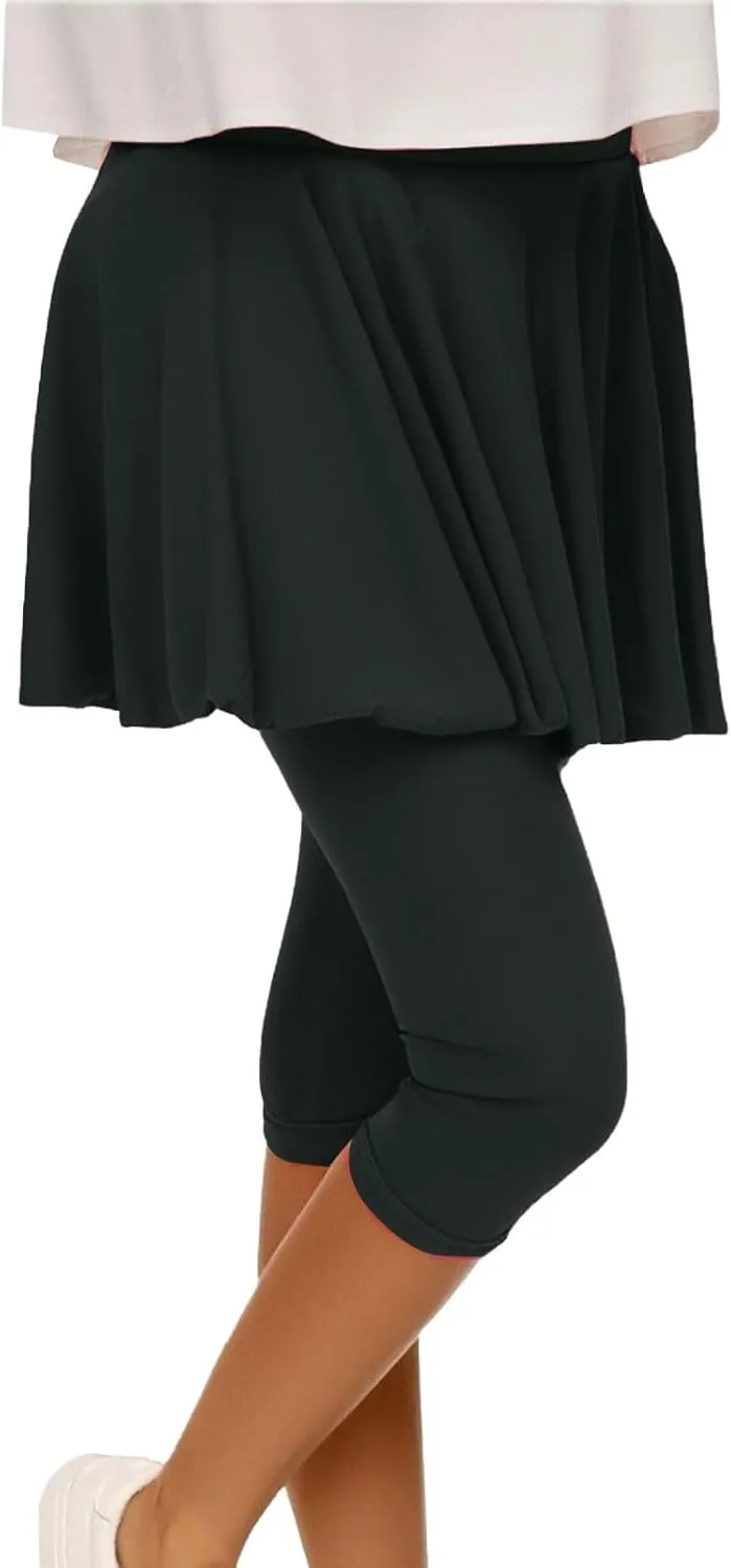 Womens Skirted Leggings 2025 Tummy Control High Waist Tennis Golf Skorts Capris Gym Tennis Yoga Legging with Skirts