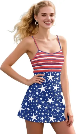 Womens Tennis Dress with Built in Shorts Spaghetti Strap Backless Sleeveless Golf Fashion Athletic Dress XS-2XL
