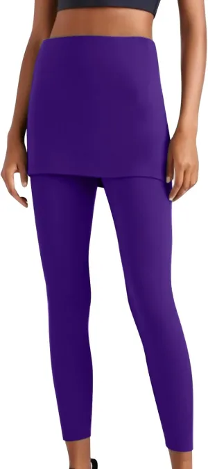 Womens Tennis Skirted Leggings Casual Workout Yoga Pants Golf Skapri with Skirts Activewear Joggers Active Skort