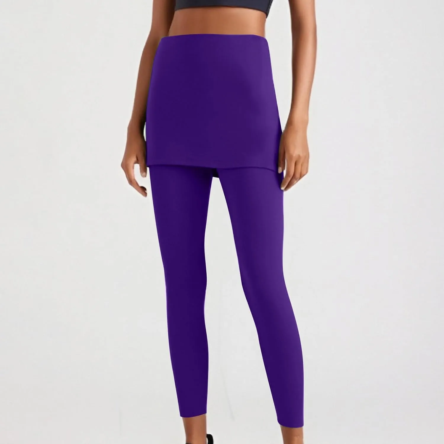 Womens Tennis Skirted Leggings Casual Workout Yoga Pants Golf Skapri with Skirts Activewear Joggers Active Skort
