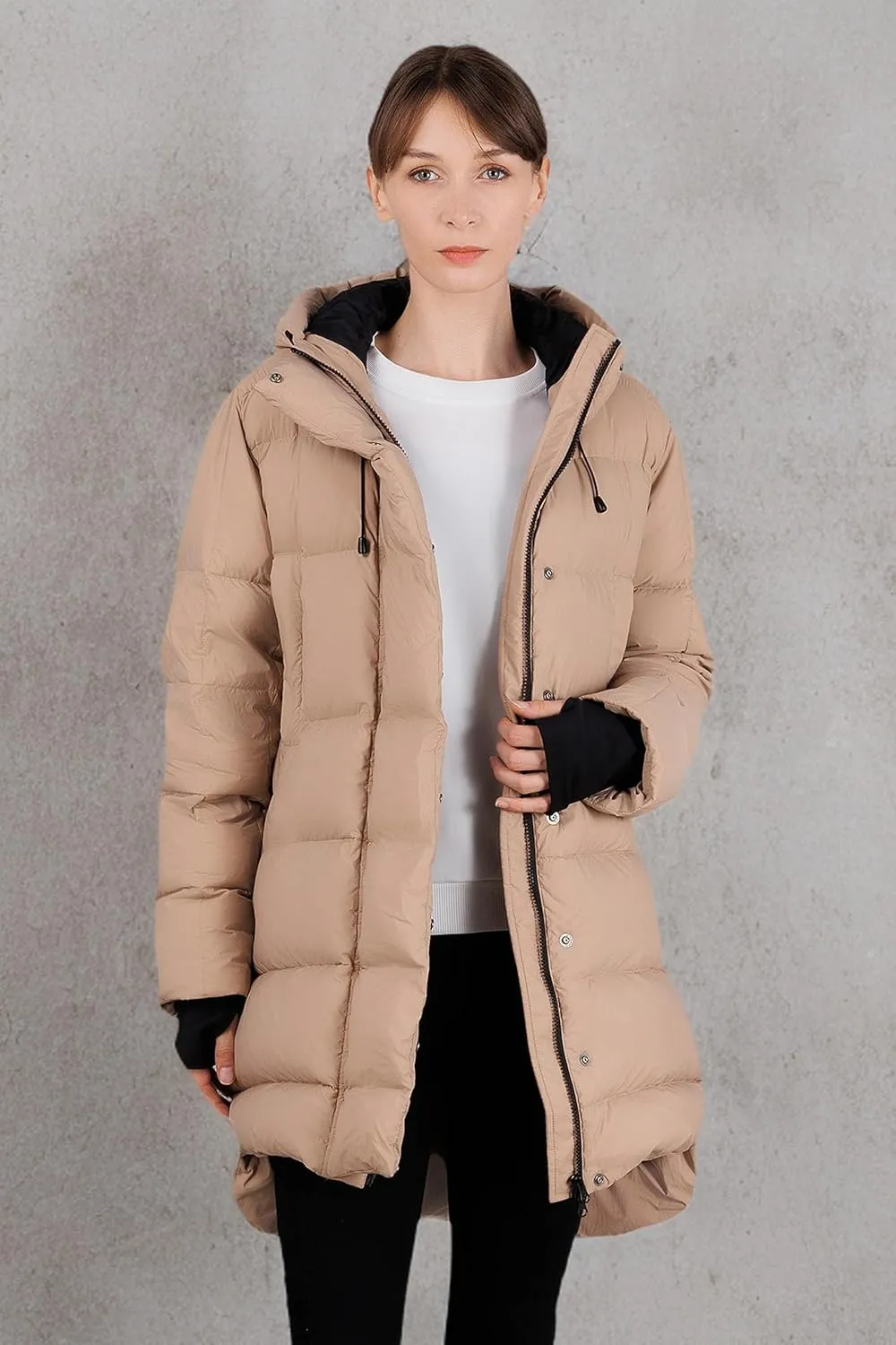 Women's Thickened Down Jacket - Winter Hooded Short Puffy Packable Jacket, Warm Puffer Down Coat for Christmas Gift