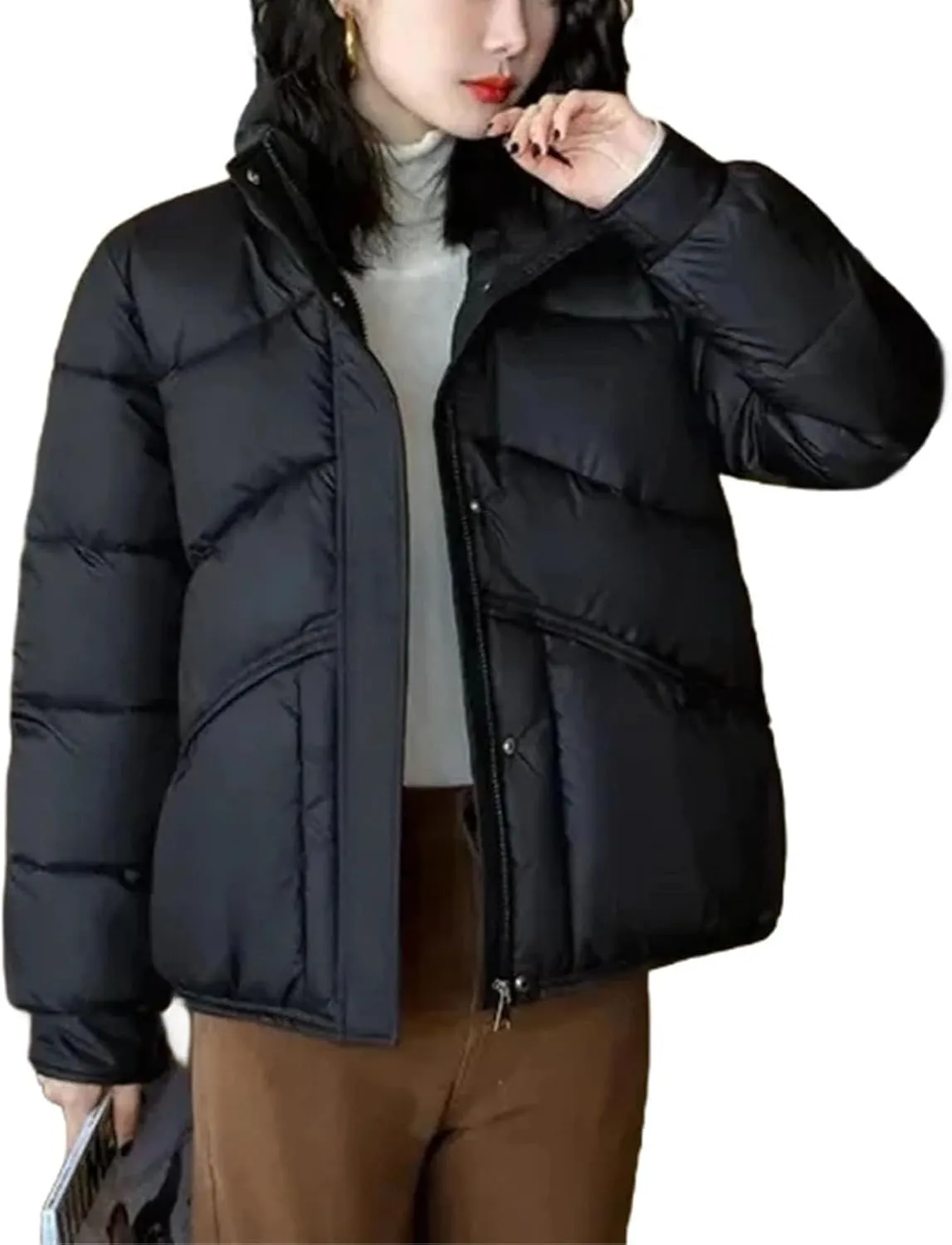 Women's Winter Jackets Down Cotton Padded Short Coats Female Oversize Outercoat Casual Stand Collar Parka Overco