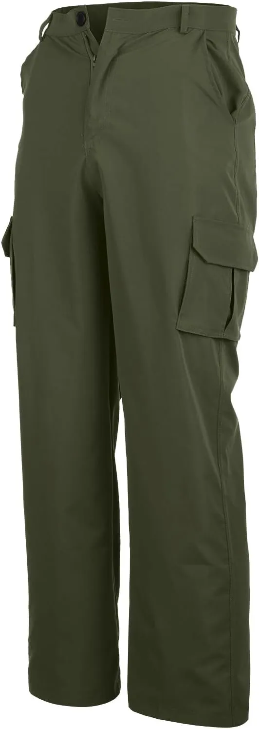 Ymosrh Mens Large Tall Pants Men's Slim Fashion Solid Color Casual Pants Multi Pocket Straight Cargo Pants Stretch