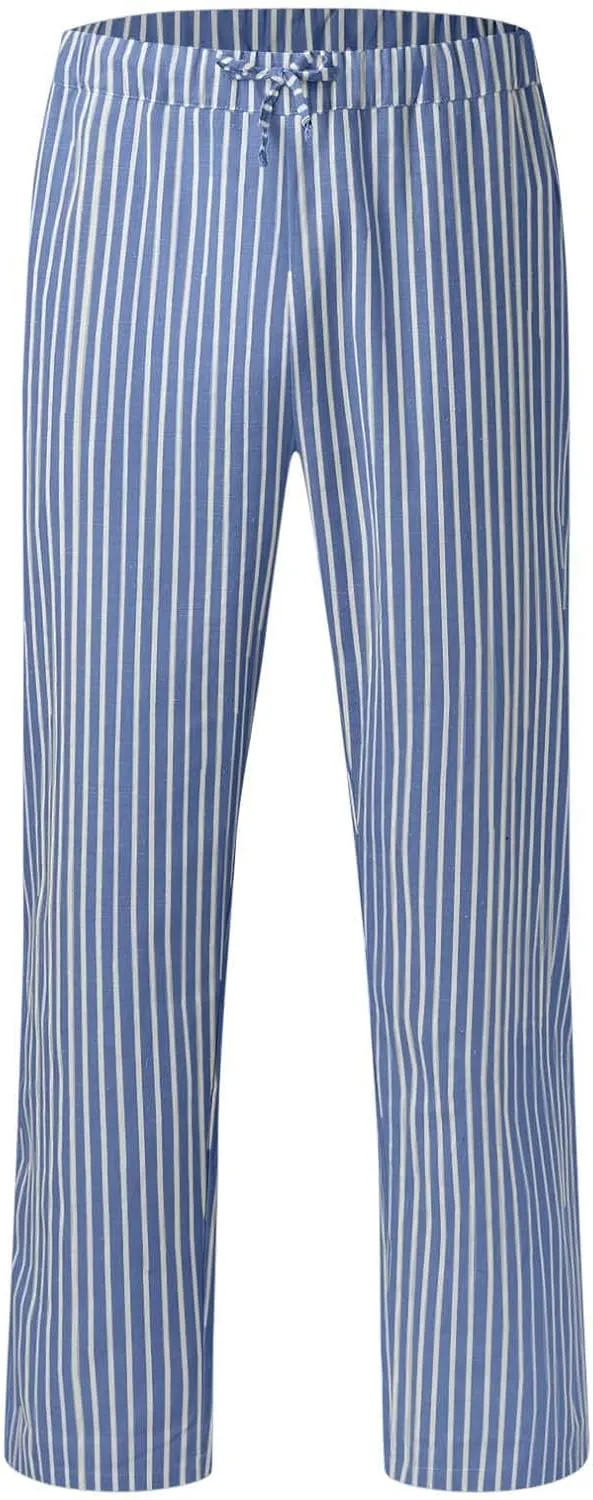 Ymosrh Men's Pants Casual Pants Striped Drawstring Loose Fit Pants Lounge, M-2XL