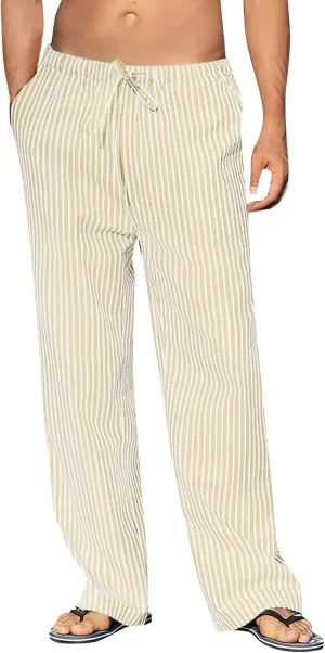 Ymosrh Men's Pants Casual Pants Striped Drawstring Loose Fit Pants Lounge, M-2XL