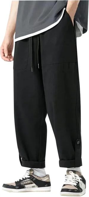 Ymosrh Men's Pants Loose Straight Leg Pants Casual for Men, M-5XL