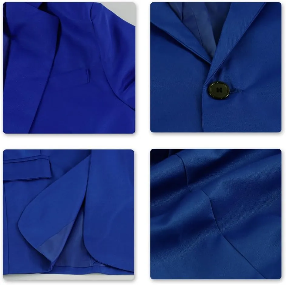 YUNCLOS Men's Slim Fit Casual 1 Button Notched Lapel Blazer Jacket