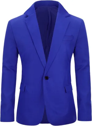 YUNCLOS Men's Slim Fit Casual 1 Button Notched Lapel Blazer Jacket