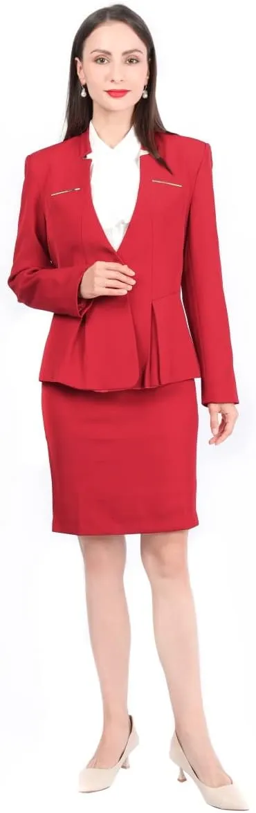 YUNCLOS Women's 2 Piece Business Skirt Suit Set Office Lady Slim Fit Blazer and Skirt