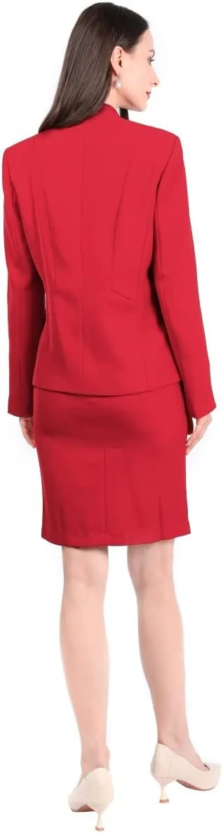 YUNCLOS Women's 2 Piece Business Skirt Suit Set Office Lady Slim Fit Blazer and Skirt
